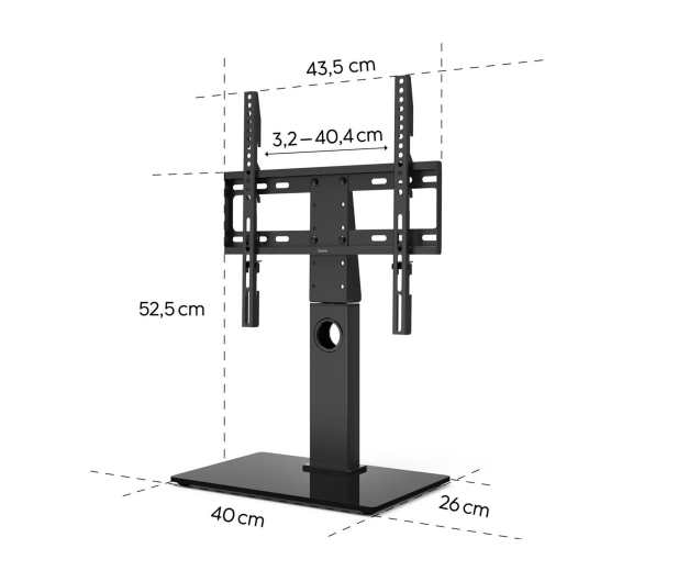 Hama Stojak do TV 55" MAX 30KG obrotowy regulowana wysokość - 1516980 - zdjęcie 4